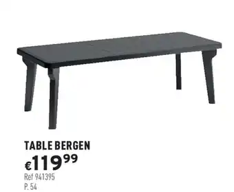 Trafic Table bergen offre