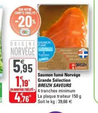 G20 Saumon fumé Norvège offre