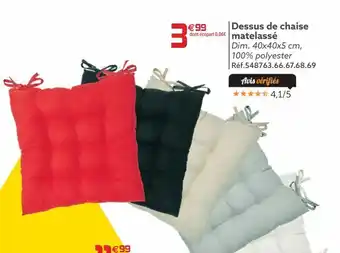 Gifi Dessus de chaise matelasse offre