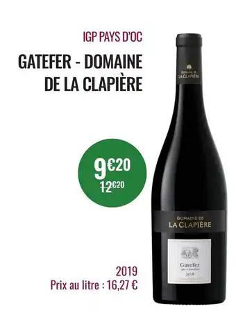 Nicolas Gatefer - domaine de la clapière offre