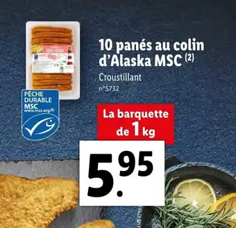 Lidl 10 panés au colin d'alaska MSC offre