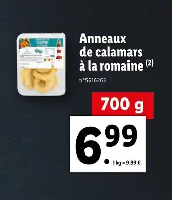 Lidl Anneaux de calamars à la romaine offre