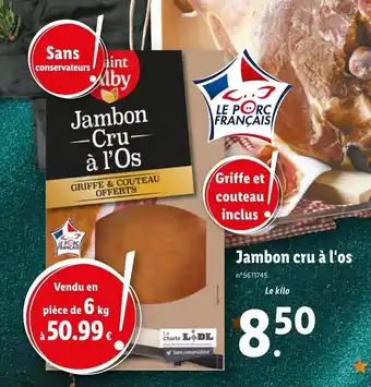 Lidl Jambon cru à l'os offre