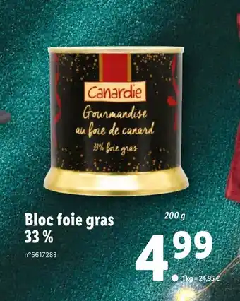 Lidl Bloc foie gras 33% offre