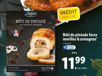 Lidl Rôti de pintade farce morilles & armagnac offre