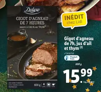 Lidl Gigot d'agneau de 7h, jus d'ail et thym offre