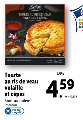 Tourte au ris de veau volaille et cĂšpes