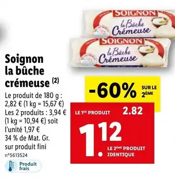 Soignon la bûche crémeuse