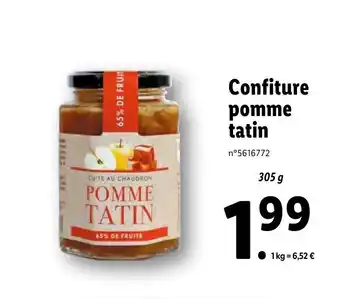 Lidl Confiture pomme tatin offre