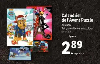 Lidl Calendrier de l'avent pizzle offre
