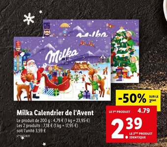 Lidl Milka calendrier de l'avent offre