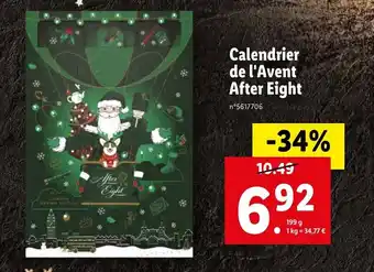 Lidl Calendrier de l'avent after eight offre