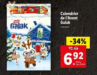 Calendrier de l'avent galak