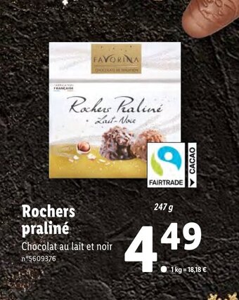 Lidl Rochers praliné offre
