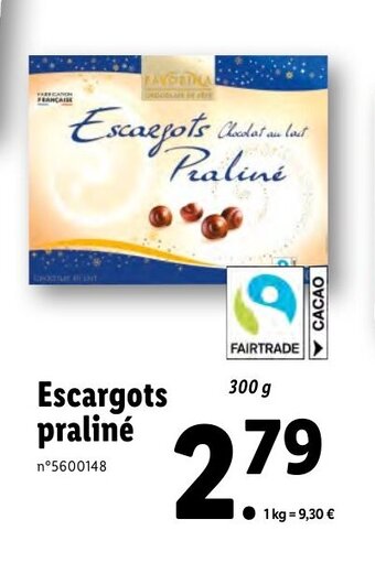 Lidl Escargots praliné offre