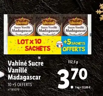 Lidl Vahiné sucre vanillé madagascar offre