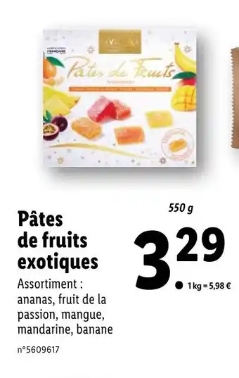 Lidl Pâtes de fruits exotiques offre