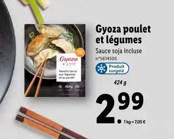 Lidl Gyoza poulet et légumes offre