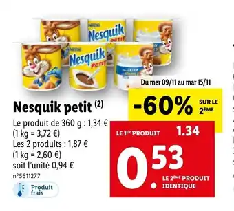 Lidl Nesquik petit offre