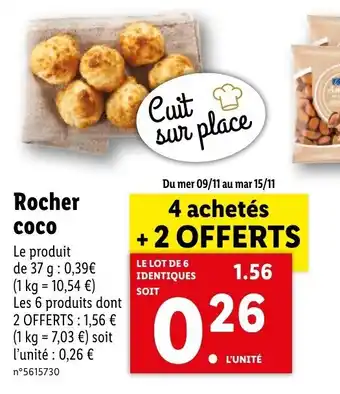 Lidl Rocher coco offre