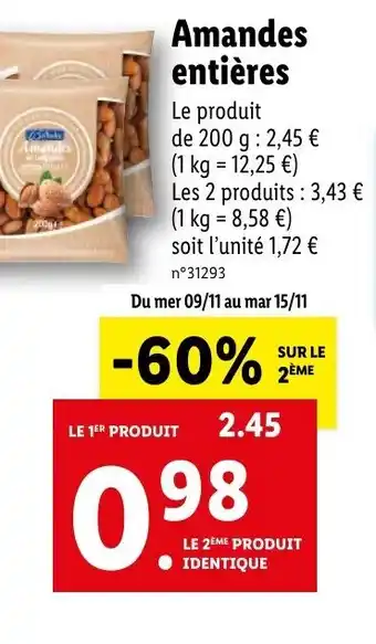 Lidl Amandes entières offre