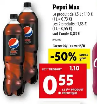 Lidl Pepsi max offre