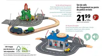 Lidl Set de rails de chargement ou poste de police en bois offre