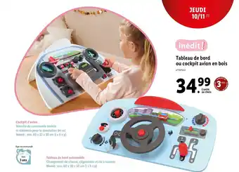 Lidl Tableau de bord ou cockpit avion en bois offre