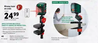 Lidl Niveau laser en croix offre