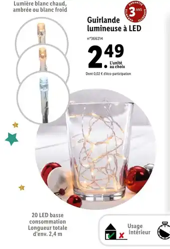 Lidl Guirlande lumineuse à LED offre