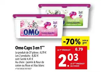 Lidl Omo caps 3 en 1 offre