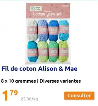 Action Fil de coton alison & mae offre