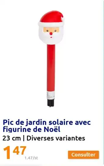 Action Pic de jardin solaire avec figurine de noël offre