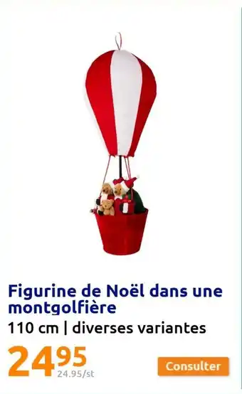 Figurine de noël dans une montgolfière