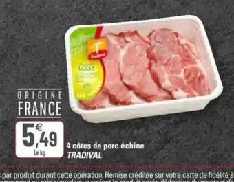 G20 4 côtes de porc échine offre