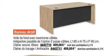 Plein ciel Bureau droit offre