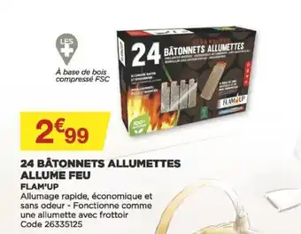 Bricomarché 24 Bâtonnets allumettes Allume Feu offre