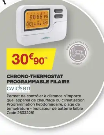 Chrono-Thermostat Programmable Filaire