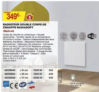 Bricomarché Radiateur Double Corps de Chauffe Radiasoft offre