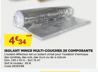 Isolant Mince Multi-Couches 25 Composants