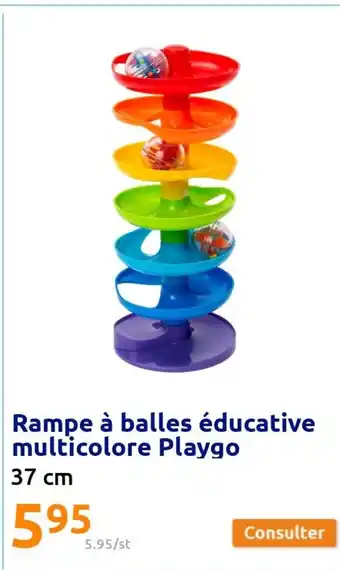 Action Rampe a Balles éducative Multicolore Playgo offre