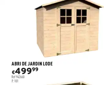Trafic Abri de jardin lode offre