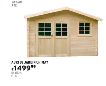 Trafic Abri de jardin chimay offre