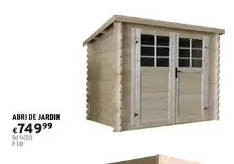 Trafic Abri de jardin offre