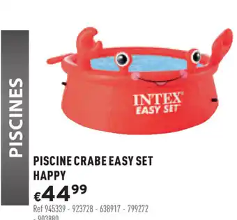Trafic Piscine crabe easy set happy offre