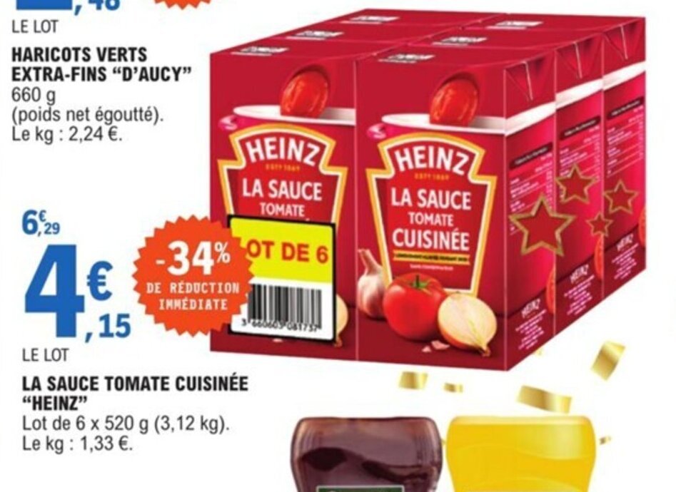 Promo La Sauce Tomate Cuisinee Heinz chez E.Leclerc