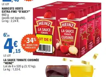 E.Leclerc La Sauce Tomate Cuisinee Heinz offre