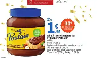E.Leclerc Pâte à Tartiner Noisettes Et Cacao Poulain offre
