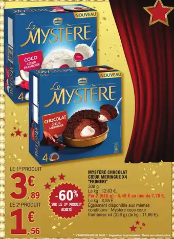 E.Leclerc Mystère chocolat cœur Meringue x4 offre