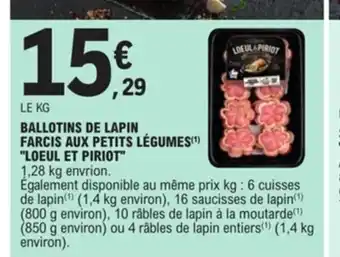 E.Leclerc Ballotins de Lapin Farcis Aux Pepites Légumes Loeul Et Piriot offre